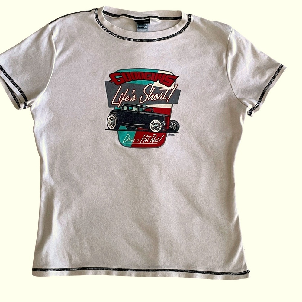 Hanes "Biker's Life's Short! Ride It Hard!" Short-Sleeve Graphic Top Hot Rod MED